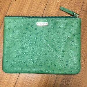 kate spade Green Embossed Zip Pouch